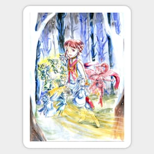 A Warrior and Fairies' Adventure Sticker
